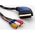 S-link SLX-931 SCART TO 3RCA 5m Gold+Kılıflı Kablo