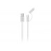 S-link ANC-KC20B Beyaz USB Micro/Lightning 2 in 1 1m Plastik Flat Kablo