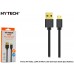 Hytech Portta HY-X201 1,5M 3A Micro Usb Gold Uçlu Siyah Şarj Kablosu
