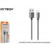 Hytech HY-X248 1M 3A Micro Usb Kılıflı Metal Gri Şarj Kablosu