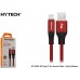 Hytech HY-X410 3A Type-C 1m Kırmızı Data + Şarj Kablosu