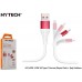 Hytech HY-X430 1.2M 3A Type-C Kırmızı/Beyaz Data + Şarj Kablosu
