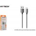 Hytech HY-X448 1M 3A Type-C Kılıflı Metal Gri Şarj Kablosu