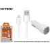 Hytech HY-X44 iPhone Lightning Kablolu 3.4A Hızlı Şarj 2 USB Beyaz Araç Şarj Cihazı