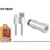 Hytech HY-X64 3.4A Hızlı Şarj Lightning Kablolu 2 USB Gümüş Metal Araç Şarj Cihazı