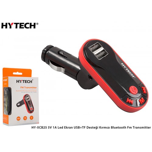 Hytech HY-XCB25 5V 1A Led Ekran USB+TF Desteği Kırmızı Bluetooth Fm Transmitter Hytech HY-XCB25 5V 1A Led Ekran USB+TF Desteği Kırmızı Bluetooth Fm Transmitter