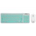 Everest KM-01K Turkuaz Usb Yuvarlak Tuşlu 3D Mouse Combo Türkçe Klavye + Mouse Set