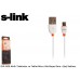 S-link SLP-505 Micro Usb Beyaz Data + Şarj Kablosu Akıllı Telefonlar ve Tablet