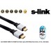 S-link SLX-M545 HDMI TO HDMI 5m Altın Uçlu 24K+Metal Kon.Flat 1.4 Ver. 3D Kablo