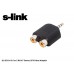 S-link SL-DC214 3.5 to 2 RCA F Stereo 25li Paket Adaptör