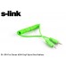 S-link SL-SP4 1m Stereo M/M Yeşil Spiral Ses Kablosu