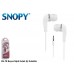 Snopy SN-78 MP3 Kulak İçi Beyaz Kulaklık