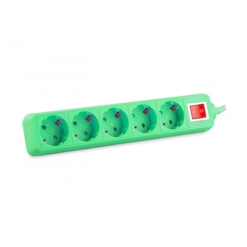 S-link SPG-R-5 1.5m 5li Akım Korumalı Yeşil Priz Çoklayıcı S-link SPG-R-5 1.5m 5li Akım Korumalı Yeşil Priz Çoklayıcı